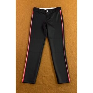 Marucci Youth Medium Black Red Side Stripe Baseball Athletic Pants New